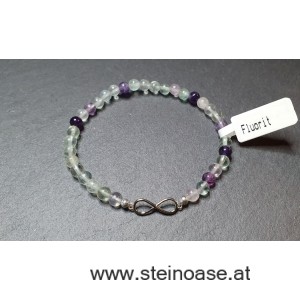 Armband Fluorit + Unendlichkeit Gr.S